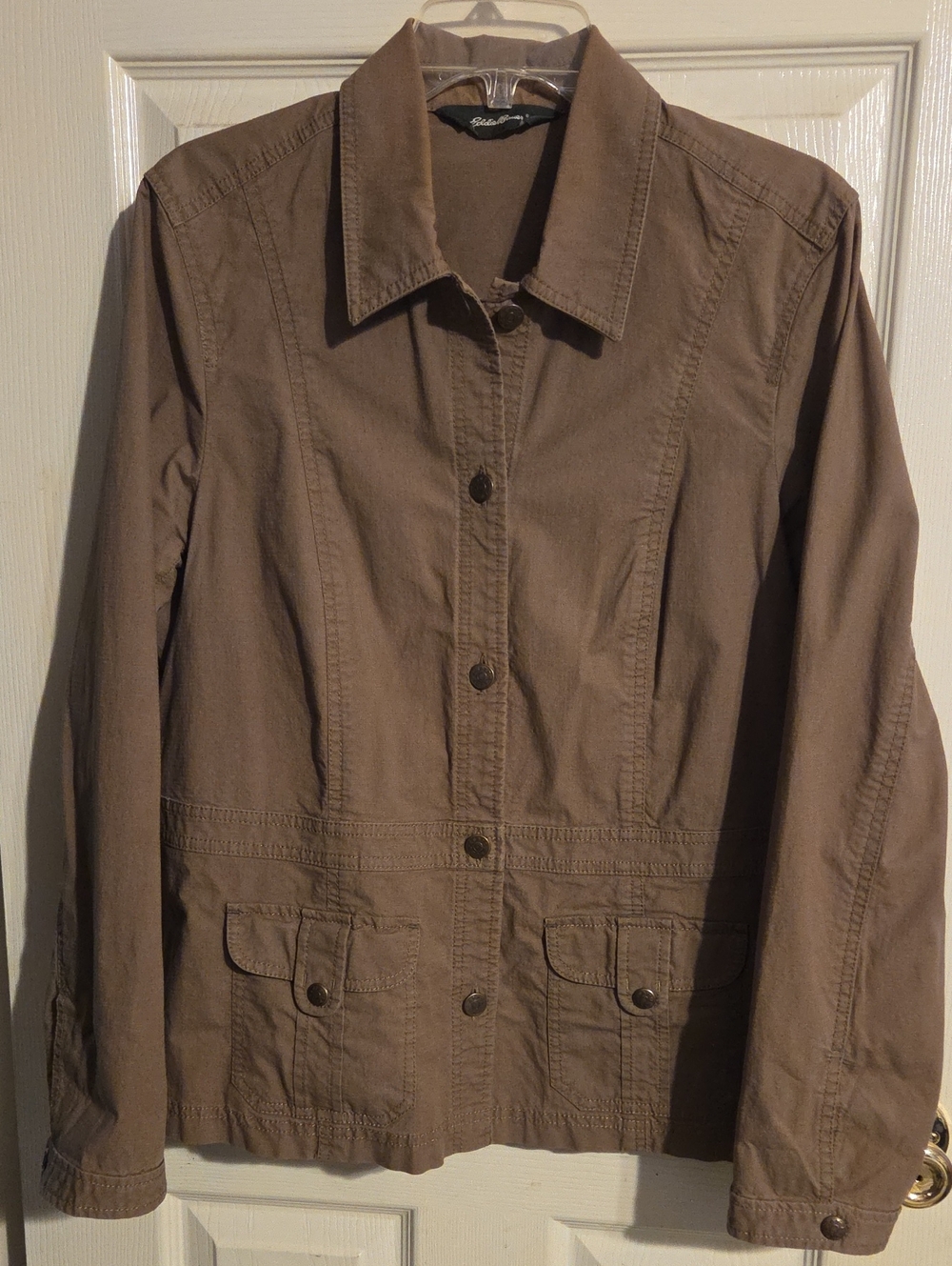 Eddie Bauer Brown Button-Front Utility Blazer